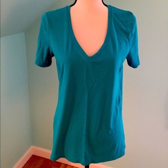 Teal V-Neck Tee  - Picture 1 of 4